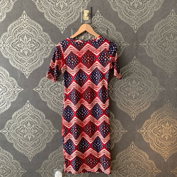 XS Red White and Blue Stars and Stripes Dress - LuLaRoe - Picture 2 of 4